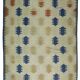 Grand vintage Turkish kilim in blue and ecru, 352 x 217 cm.