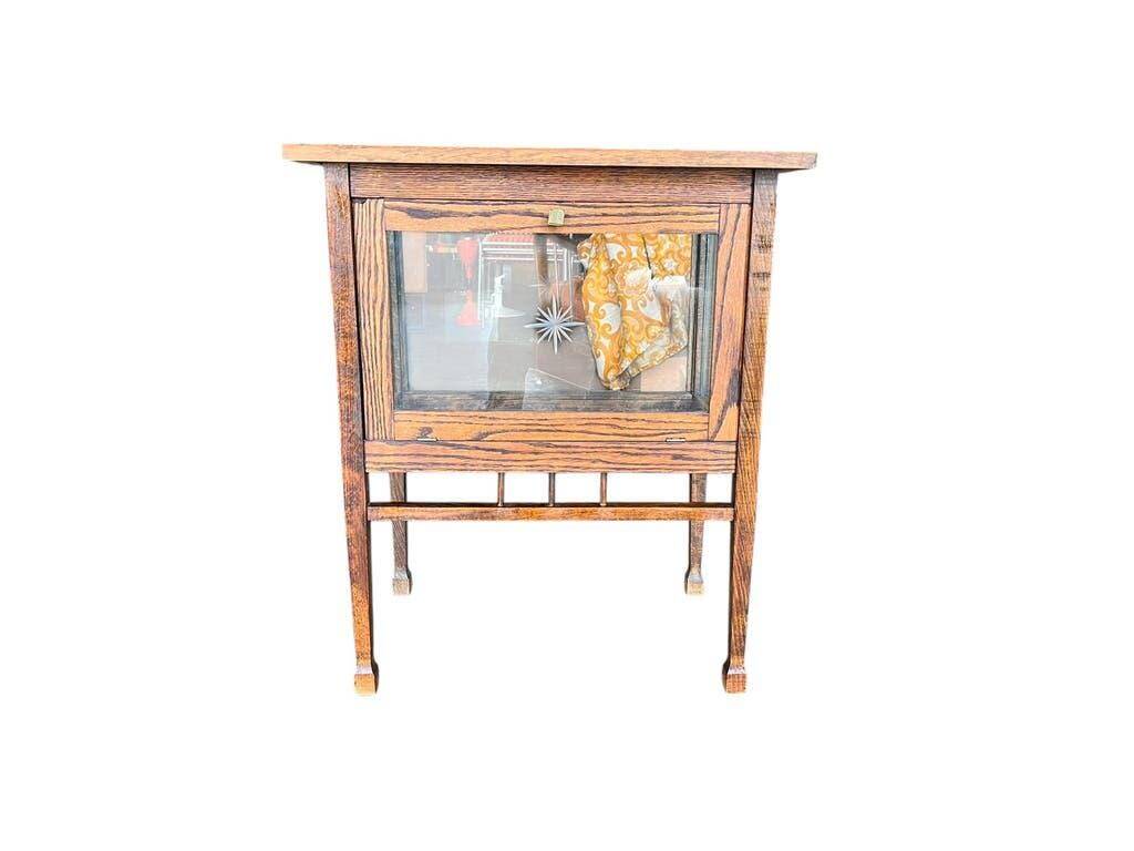 Vitrine / meuble à thé / meuble vitrine vintage en bois