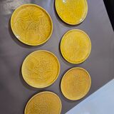 6 Sarreguemines water lily plates