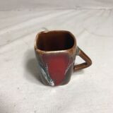 Bouteille et 6 tasses céramique avec support métal noir