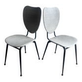 Paire de chaises de salle à manger françaises Jacques Hitier années 1950