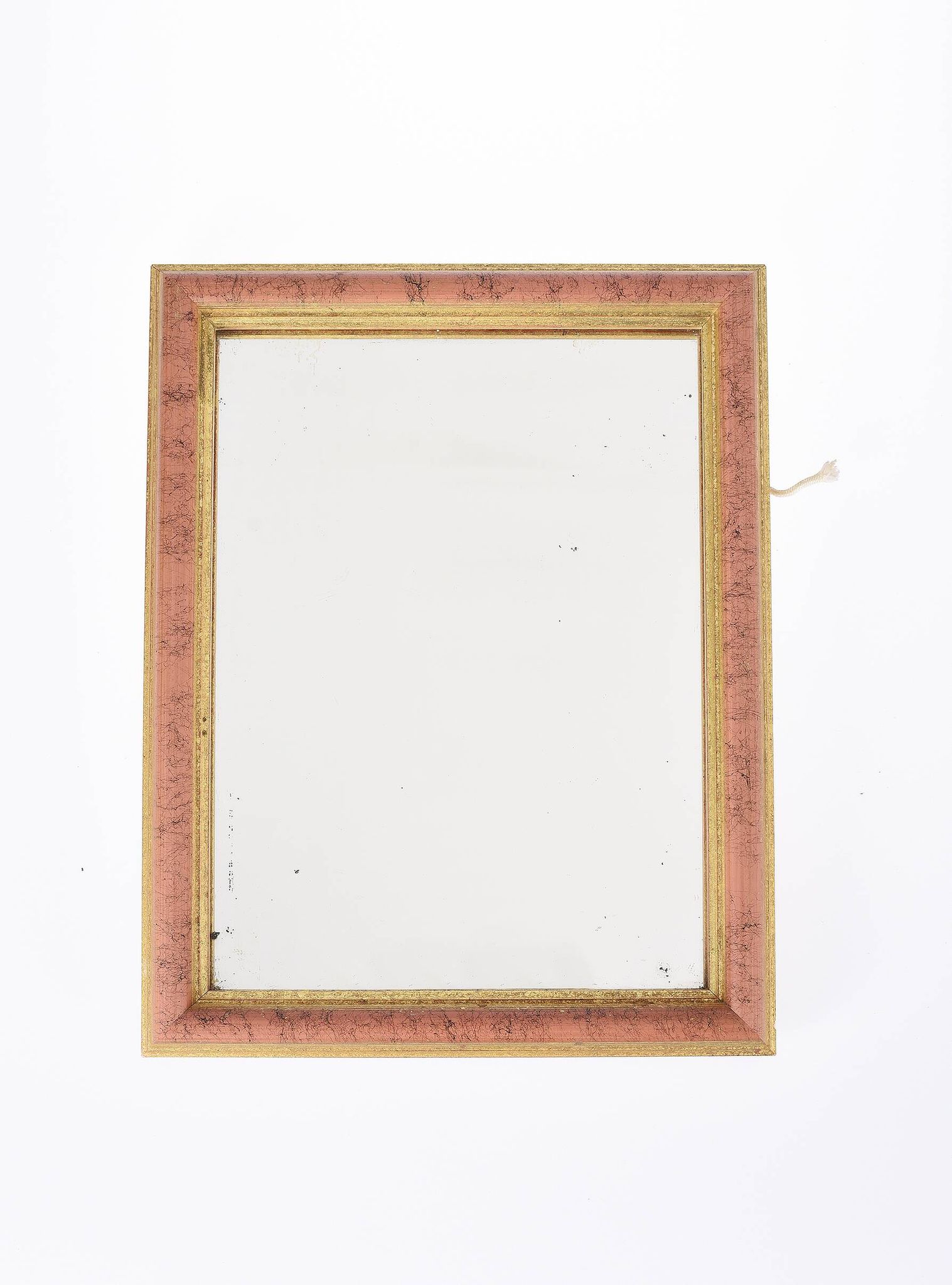 Old wooden mirror, gold, pink tint