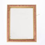 Miroir ancien en bois, doré, teinte rose