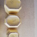 3 vintage spice pots iron earth