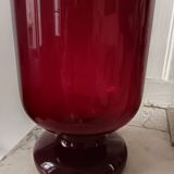 Vintage glass red candy jar