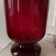 Vintage glass red candy jar
