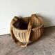 Woven wicker harvest basket
