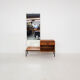 Mid-century teak hall way cabinet with mirror, The Netherlands 1950's