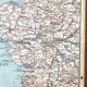 🌍Old school map Vidal-Lablache 60, 1940 - West France, Brittany