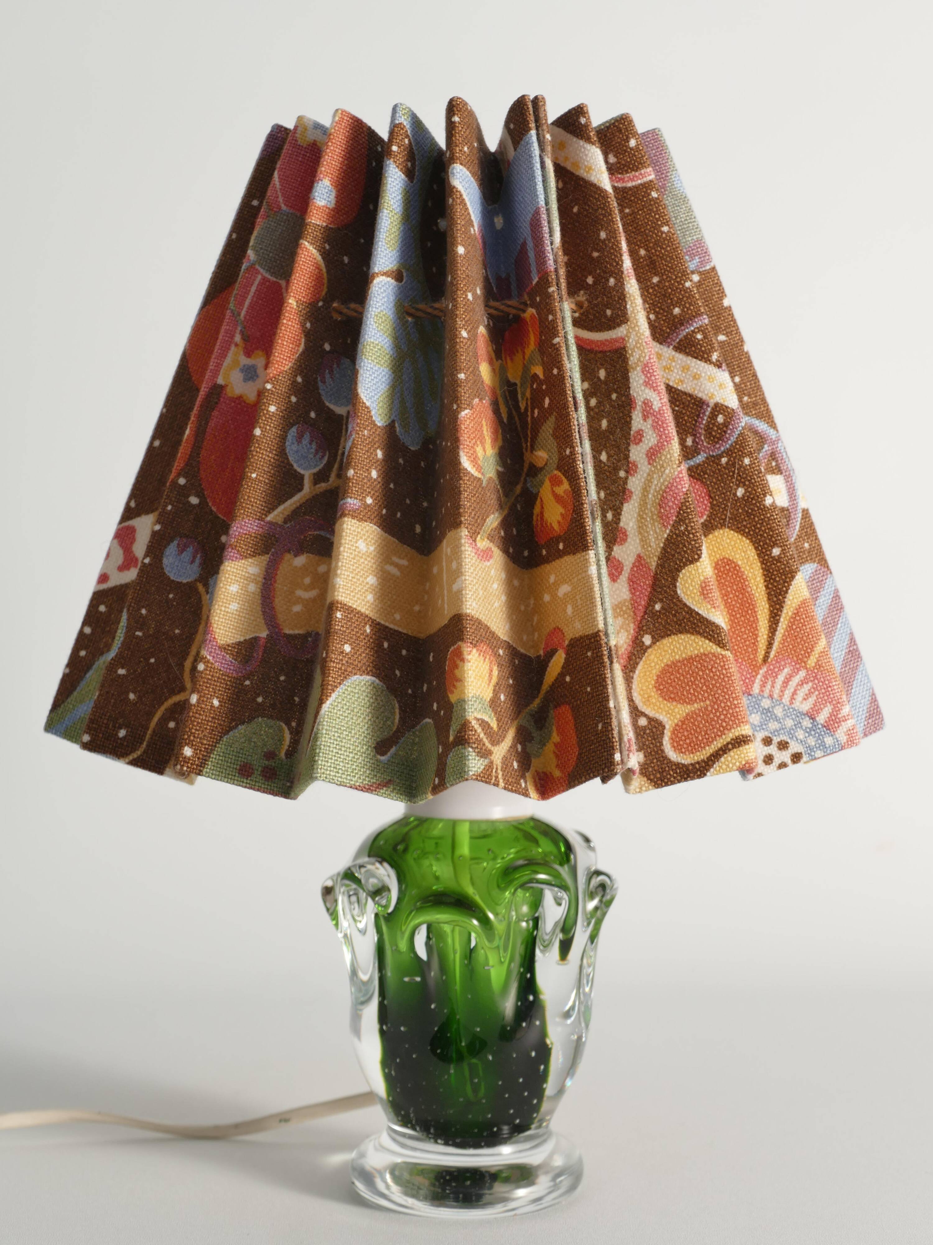 Green Glass Table Lamp Börne Augustsson, Åseda, 1950s