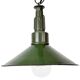 Industrial Green Enamel Military Pendant Lamp with Cast Aluminium Top, 1960