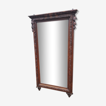 Miroir ancien bois massif