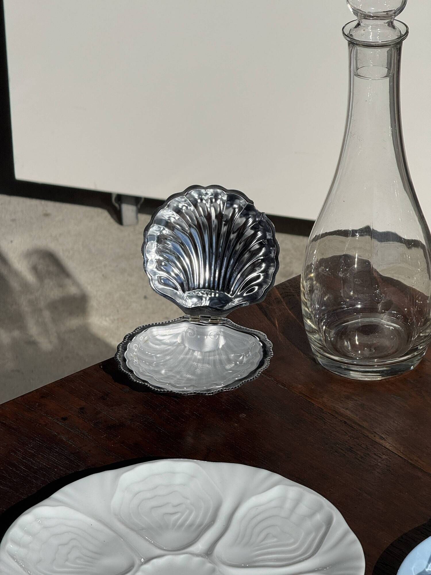 Set of 4 oyster plates Limoges France D25