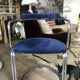 Set of four vintage chrome and velvet chairs