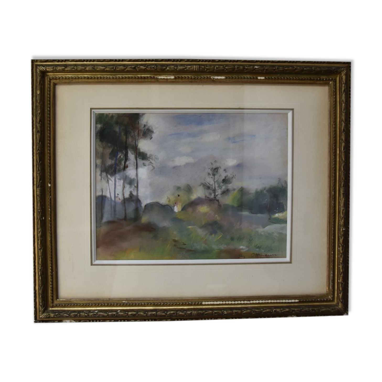 Henry Ottmann (1877-1927) Edge of the woods in the mist, signed pastel