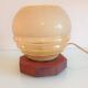 Bedside lamp globe in beige granite glass art deco style