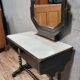 Napoleon III style dressing table in blackened wood, featuring an elegant octagonal mirror
