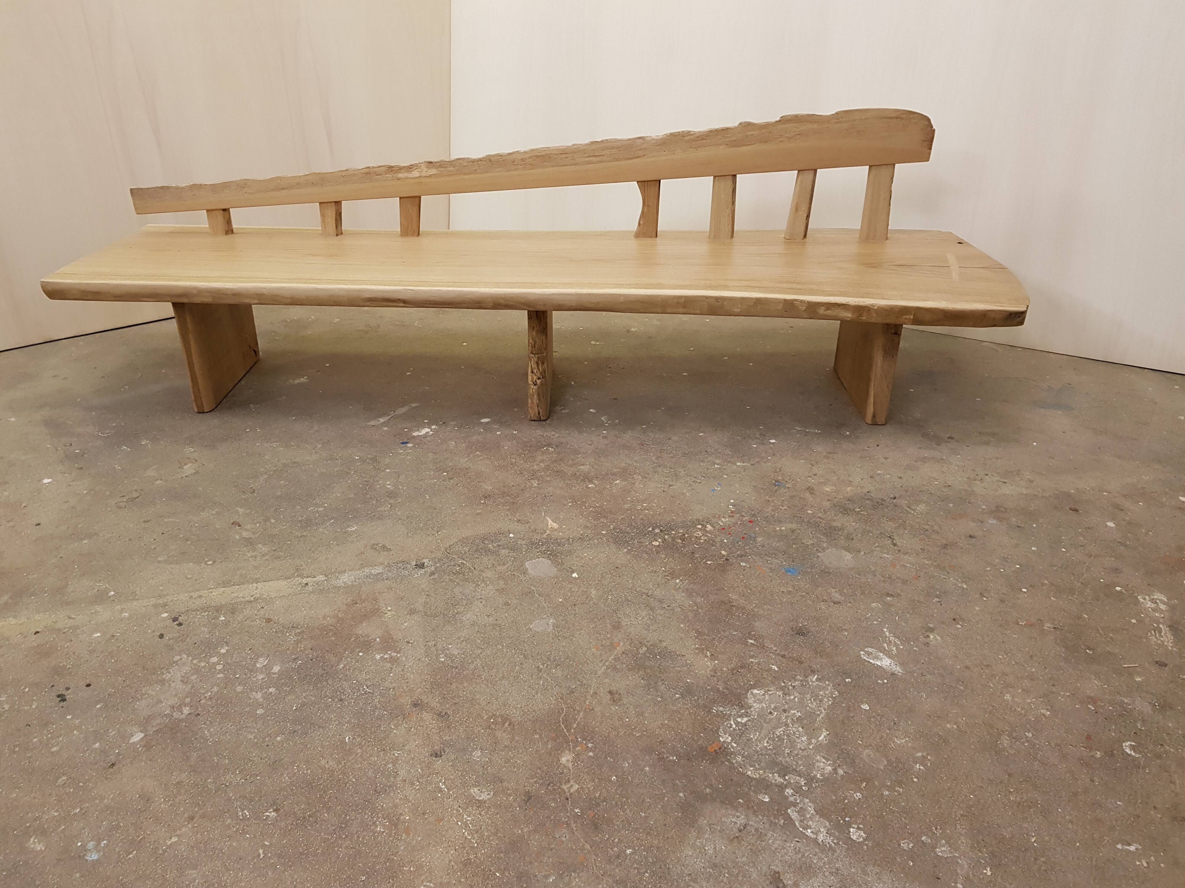 Solid wood bench