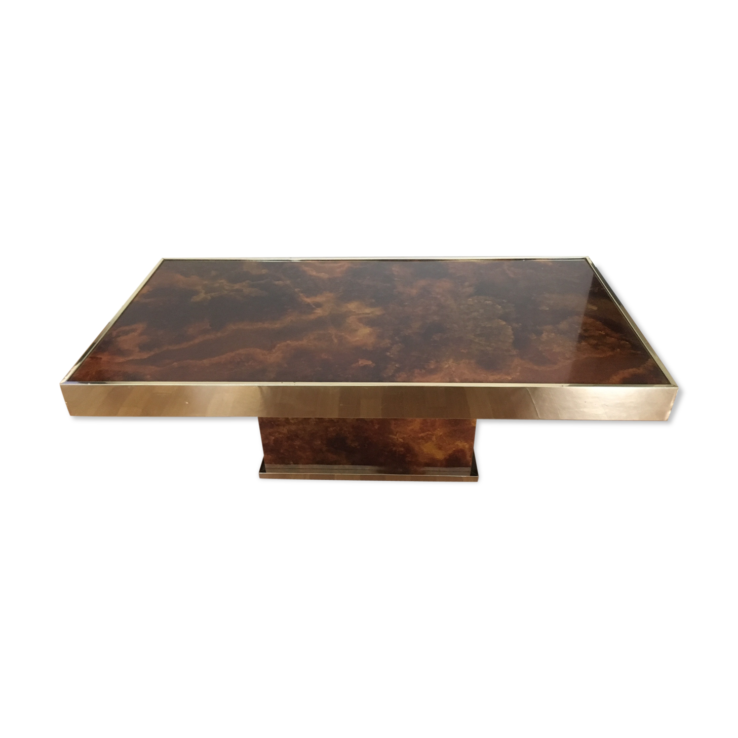 Table basse laiton années 70
