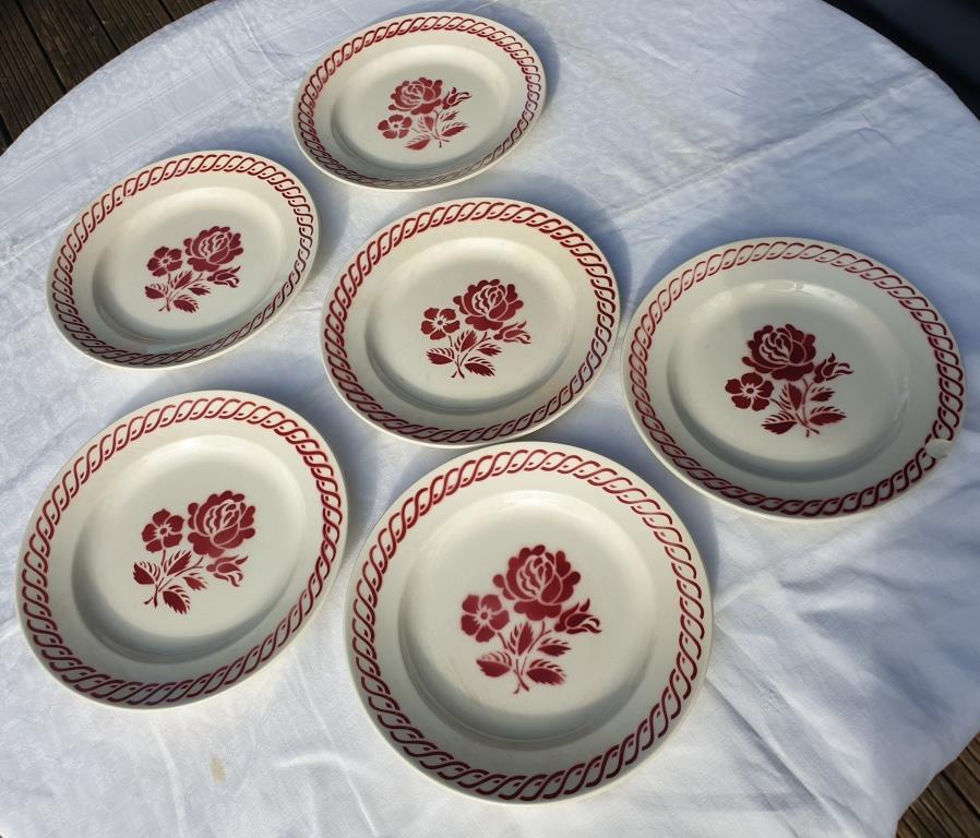 Set 6 plates Gien France Claire