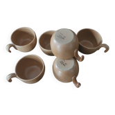 Set of 6 stoneware cups from France