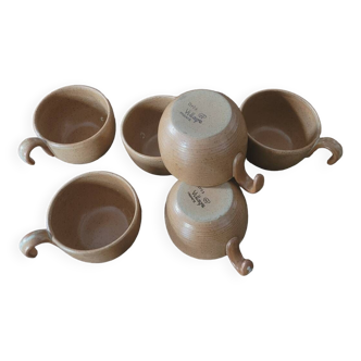 Set of 6 stoneware cups from France