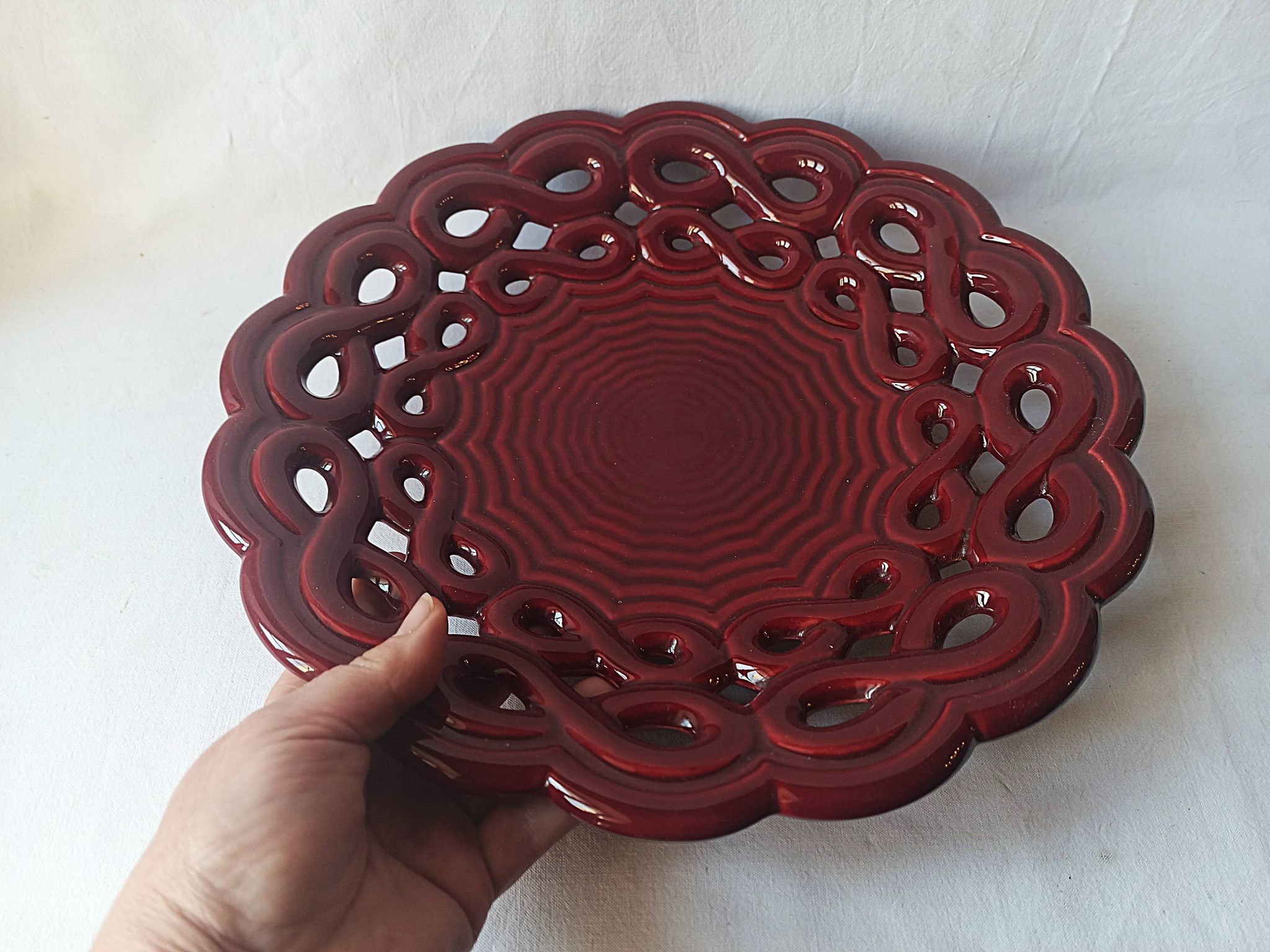 Saint Clément ceramic plate bowl barbotine fruit bowl