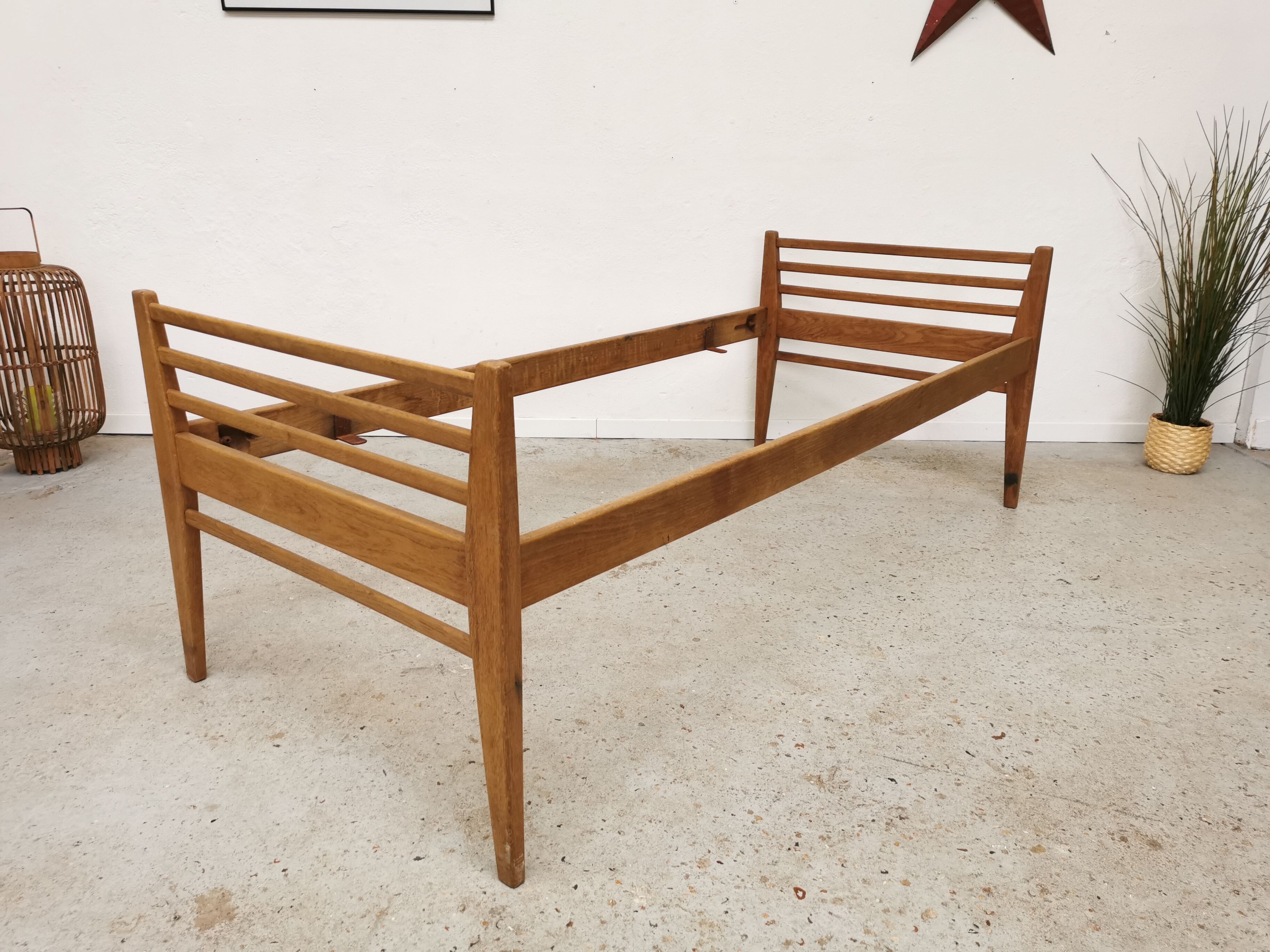 Pair of vintage beds Marcel Gascoin 1950