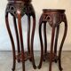 Chinese wood and marble side table