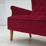 1960s, Swedish 2-seater sofa by Dux Sweden, furniture velour, ash wood.