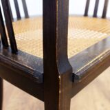 Old chair made of solid wood and caning