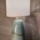 Glazed turquoise green ceramic lamp 48x20 1970
