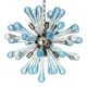 Murano Glass Sputnik Chandelier Featuring Light Blue and Clear Air Drops