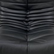 Togo lounge chairs in black leather attributed to Michel Ducaroy for Ligne Roset, set of 2