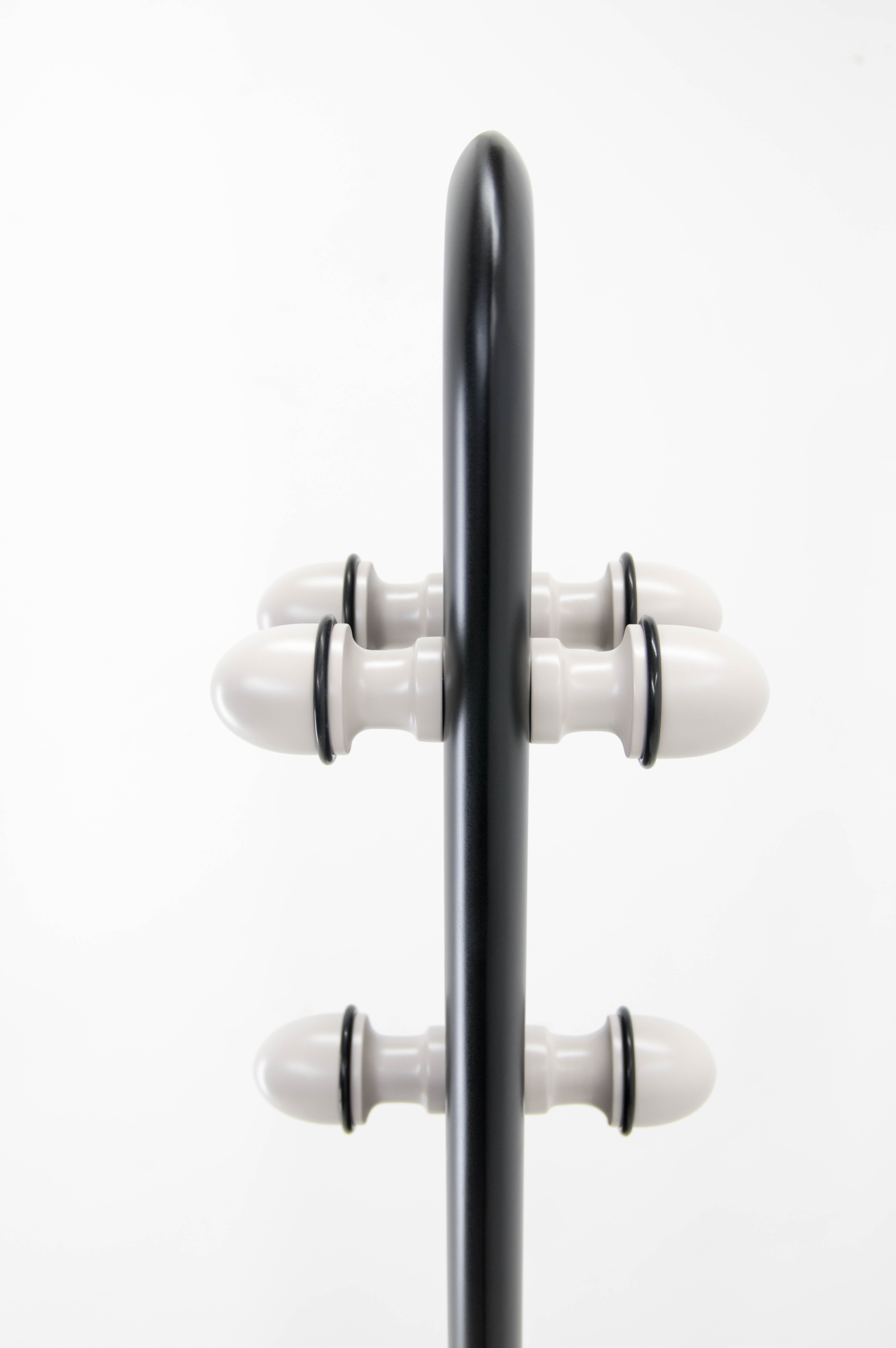 Wood and Marble Design Coat Stand, Italy, 1970s