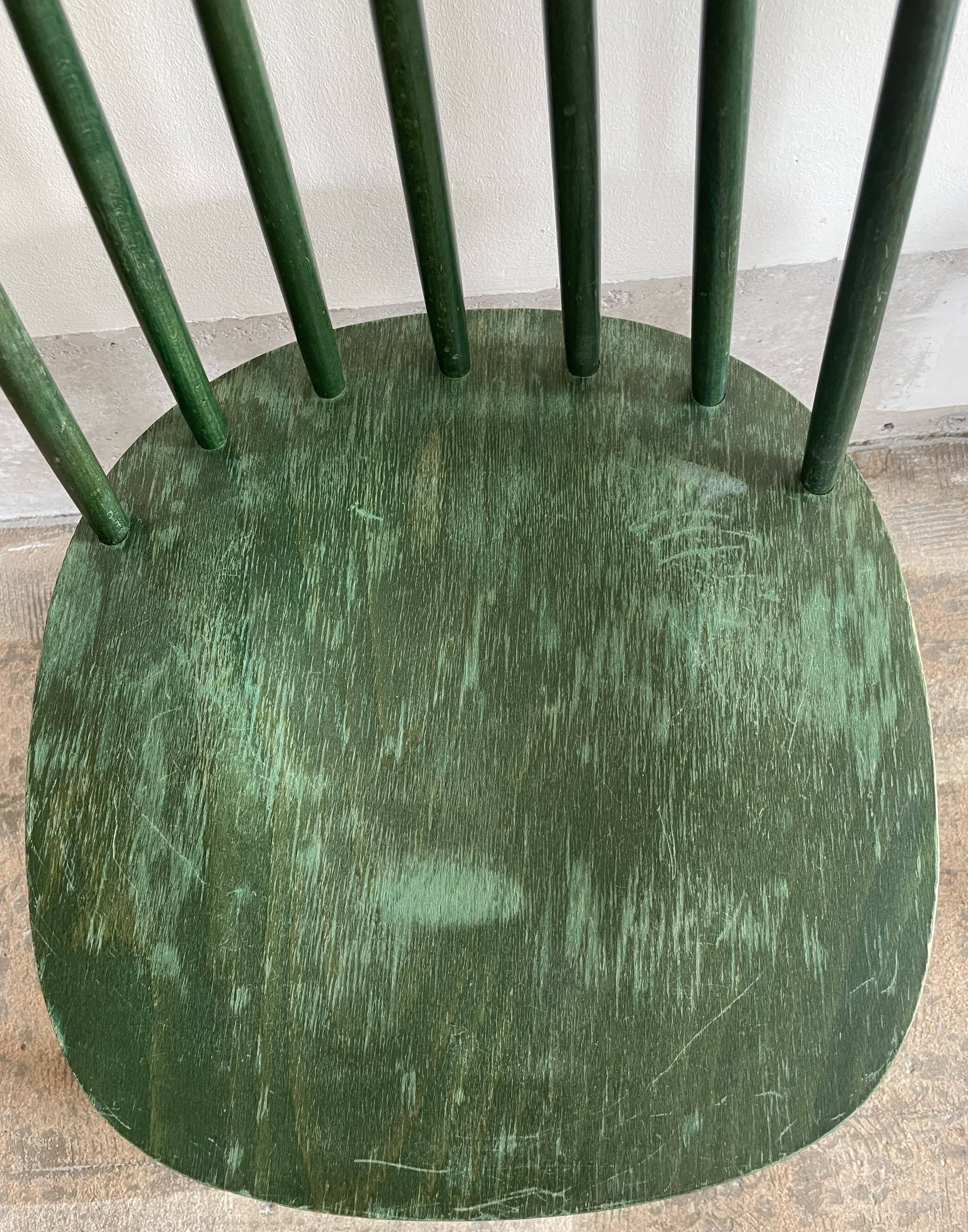 Cinq chaises Fanett vertes par Ilmari Tapiovaara pour Edsby-ken