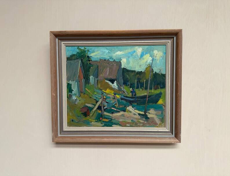 Original Swedish Oil on Panel – "Vid Knabäck, Skåne" by Carl-Axel Schwieler – Signed – Vintage & Framed – 59 × 50 cm (23.2" × 19.7")
