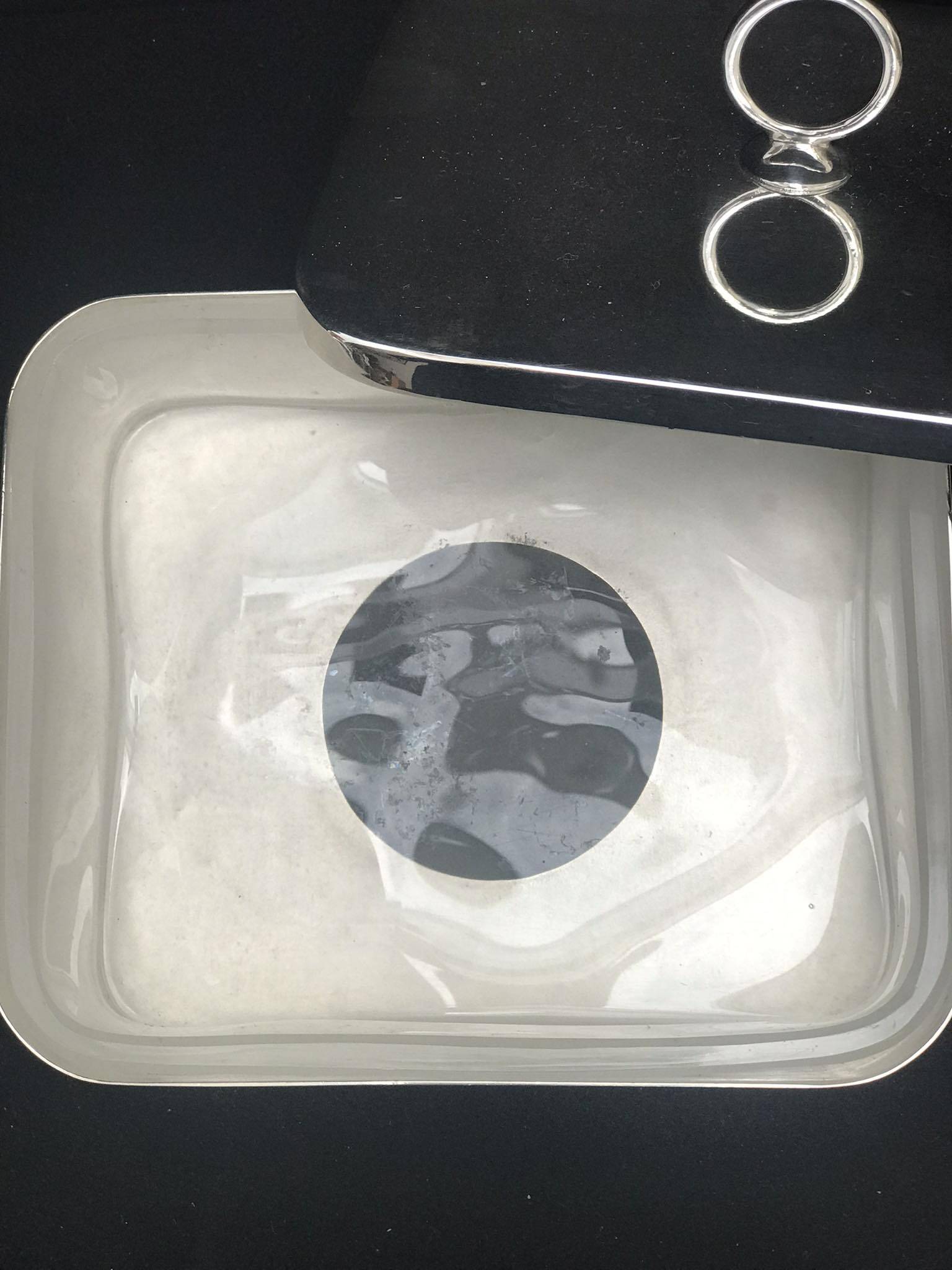 Victorian silver metal butter dish