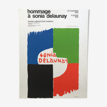 Affiche d'exposition de sonia delaunay (1885-1979) musée national d'art moderne, 1975