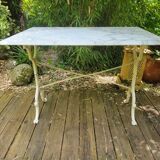 White Carrara marble bistro table circa 1900.
