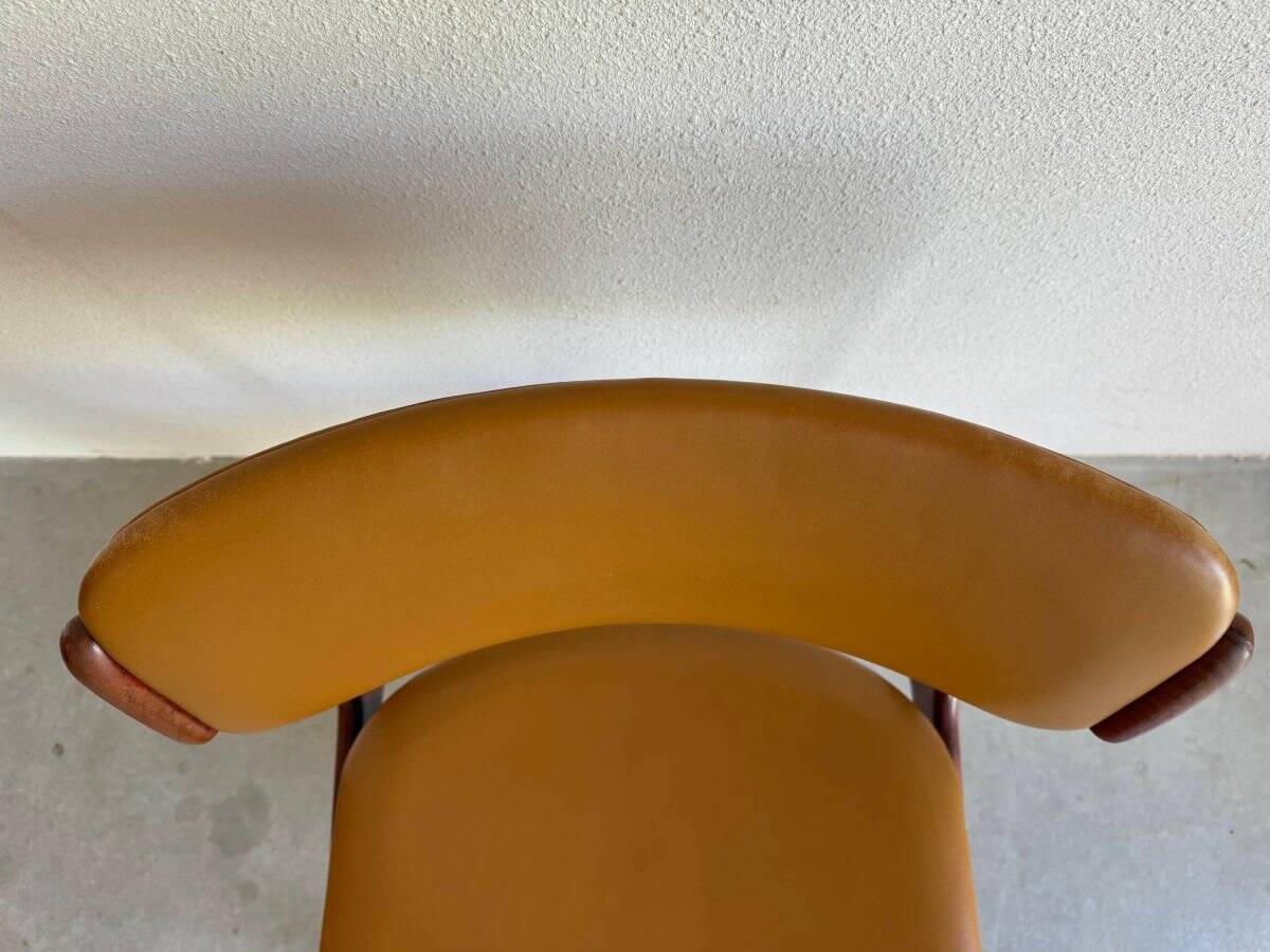 Ensemble de chaises vintage en skaï et palissandre