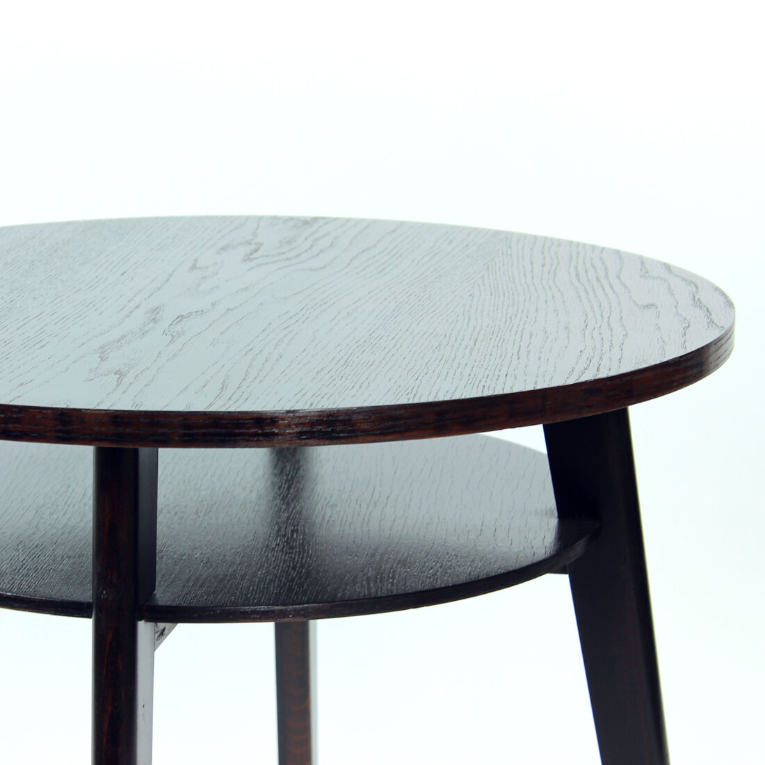 Round Black Coffee Table, Czechoslovakia 1960s