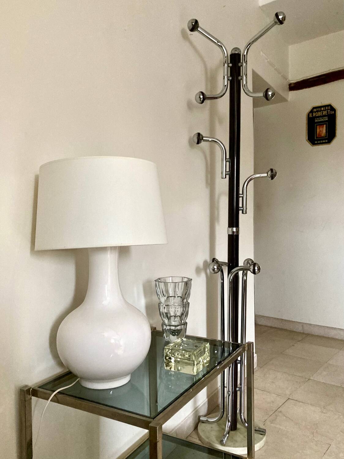 Lampe en céramique blanche, 1970