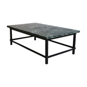 table basse marbre et - fer