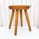 Large vintage folk art curved seat stool