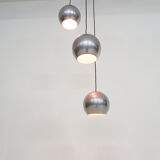 Ensemble de trois globes métalliques légers Pays-Bas des années 1960