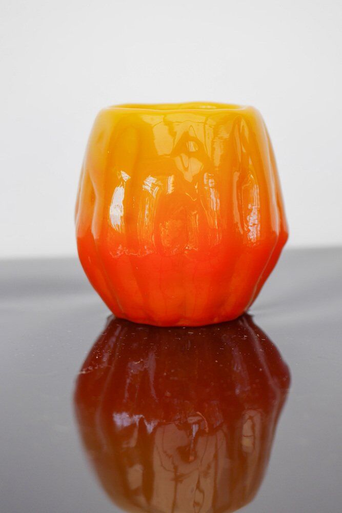 Art glass candleholder by Göte Augustsson Ruda Glasbruk