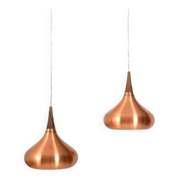 Pair of Jo Hammerborg Copper Orient Pendel