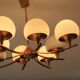 Opaline brass hanging lamp