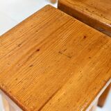 Set of 4 pine wood stools by Charlotte Perriand for Les Arcs 1800